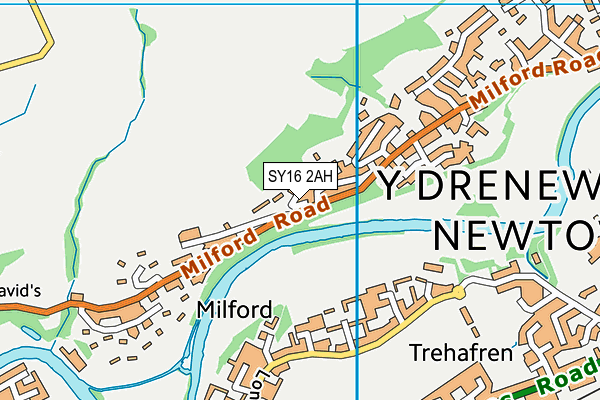 SY16 2AH map - OS VectorMap District (Ordnance Survey)