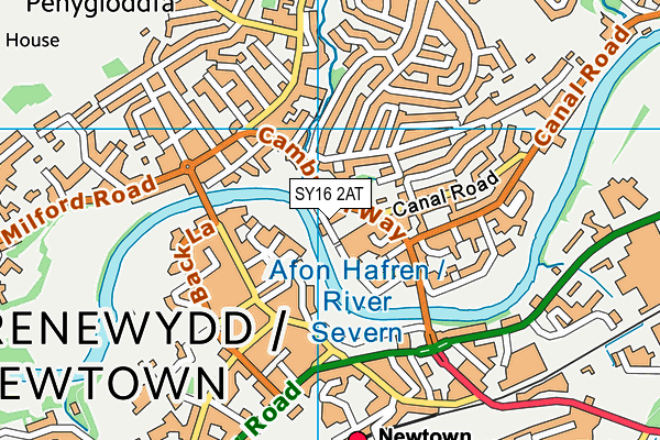 SY16 2AT map - OS VectorMap District (Ordnance Survey)