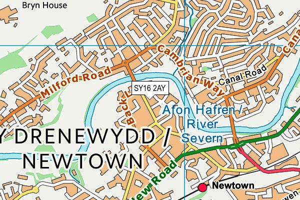 SY16 2AY map - OS VectorMap District (Ordnance Survey)