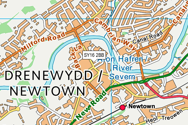 SY16 2BB map - OS VectorMap District (Ordnance Survey)