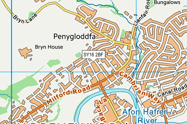 SY16 2BF map - OS VectorMap District (Ordnance Survey)