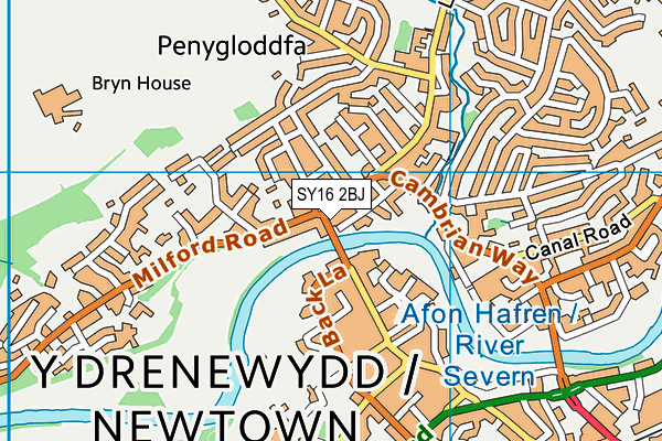 SY16 2BJ map - OS VectorMap District (Ordnance Survey)