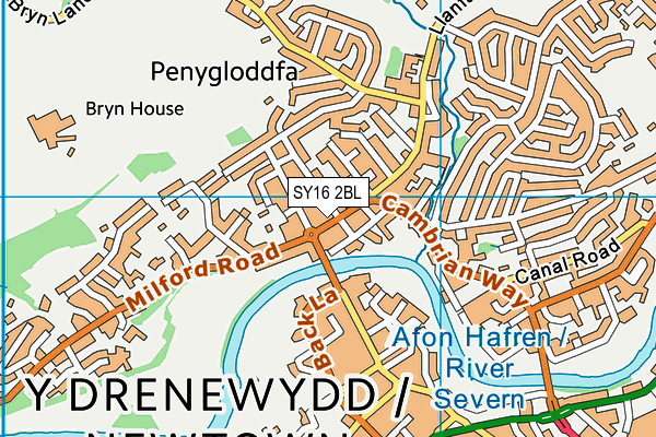 SY16 2BL map - OS VectorMap District (Ordnance Survey)