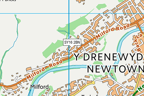 SY16 2BN map - OS VectorMap District (Ordnance Survey)
