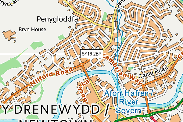 SY16 2BP map - OS VectorMap District (Ordnance Survey)