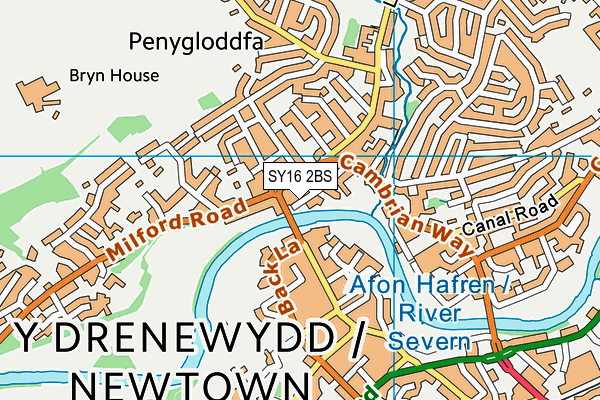 SY16 2BS map - OS VectorMap District (Ordnance Survey)