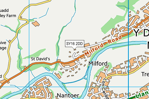 SY16 2DD map - OS VectorMap District (Ordnance Survey)