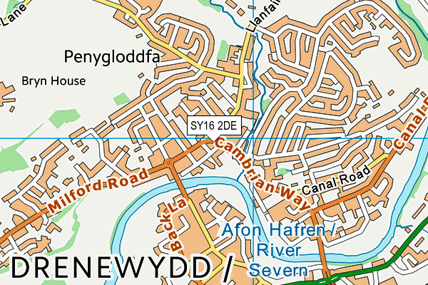 SY16 2DE map - OS VectorMap District (Ordnance Survey)