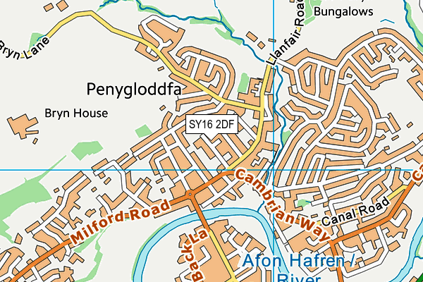 Penygloddfa C.P. School map (SY16 2DF) - OS VectorMap District (Ordnance Survey)