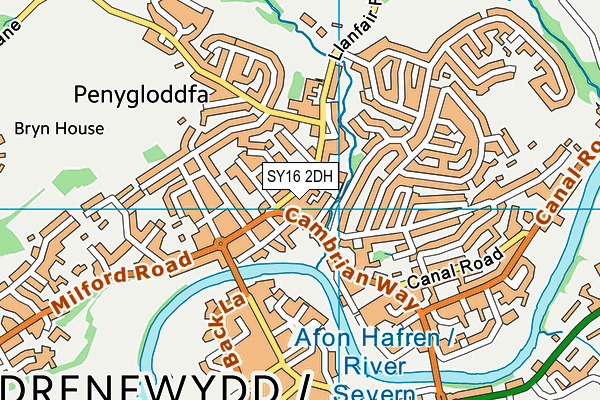 SY16 2DH map - OS VectorMap District (Ordnance Survey)