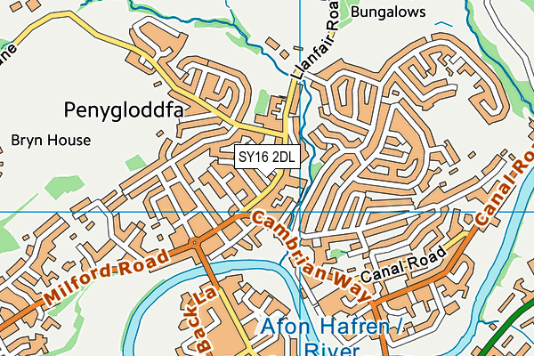 SY16 2DL map - OS VectorMap District (Ordnance Survey)