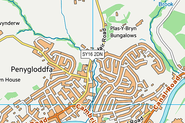 SY16 2DN map - OS VectorMap District (Ordnance Survey)