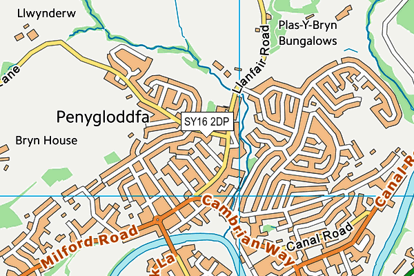SY16 2DP map - OS VectorMap District (Ordnance Survey)
