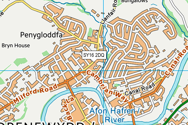 SY16 2DQ map - OS VectorMap District (Ordnance Survey)