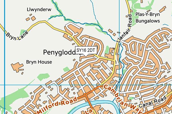 SY16 2DT map - OS VectorMap District (Ordnance Survey)