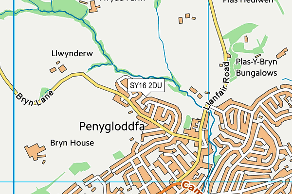 SY16 2DU map - OS VectorMap District (Ordnance Survey)