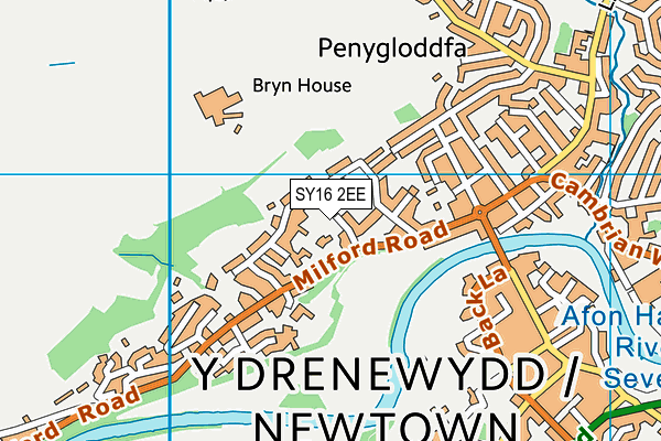 SY16 2EE map - OS VectorMap District (Ordnance Survey)