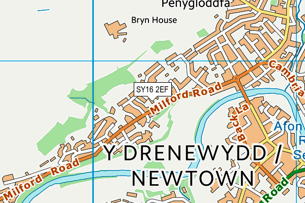 SY16 2EF map - OS VectorMap District (Ordnance Survey)