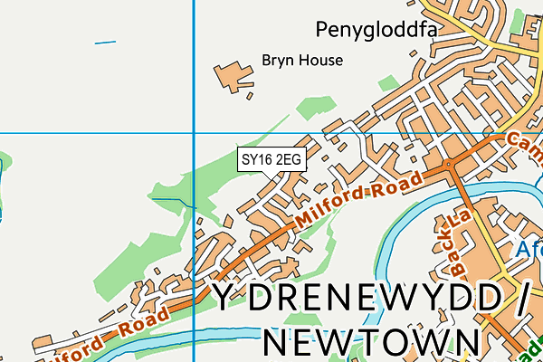 SY16 2EG map - OS VectorMap District (Ordnance Survey)