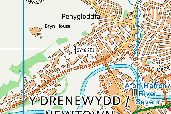 SY16 2EJ map - OS VectorMap District (Ordnance Survey)