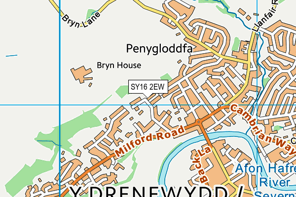 SY16 2EW map - OS VectorMap District (Ordnance Survey)