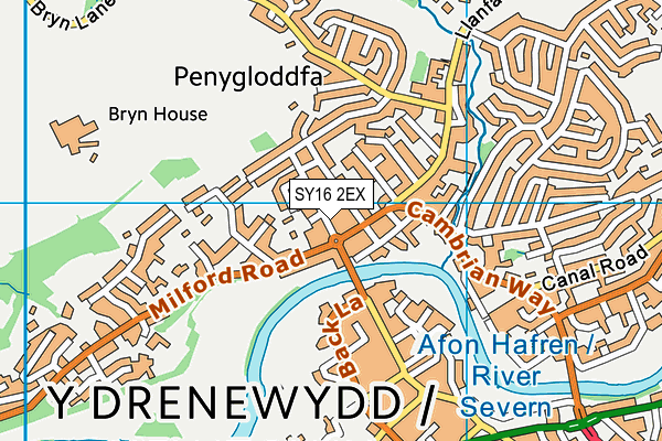 SY16 2EX map - OS VectorMap District (Ordnance Survey)