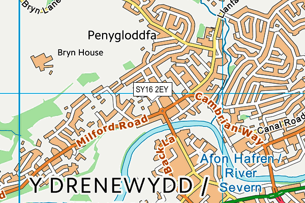 SY16 2EY map - OS VectorMap District (Ordnance Survey)