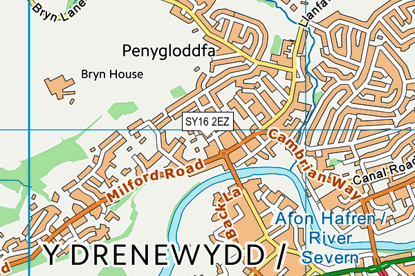 SY16 2EZ map - OS VectorMap District (Ordnance Survey)