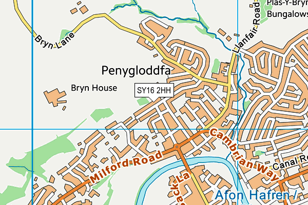 SY16 2HH map - OS VectorMap District (Ordnance Survey)