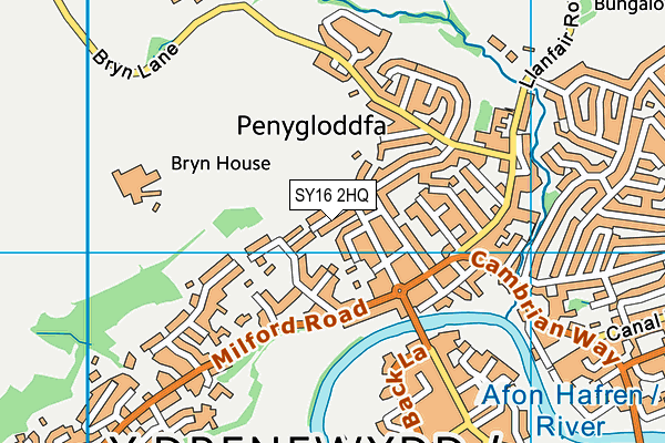 SY16 2HQ map - OS VectorMap District (Ordnance Survey)