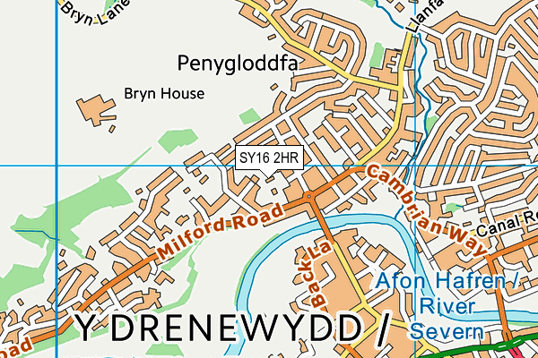 SY16 2HR map - OS VectorMap District (Ordnance Survey)