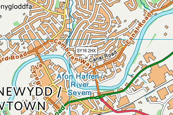 SY16 2HX map - OS VectorMap District (Ordnance Survey)
