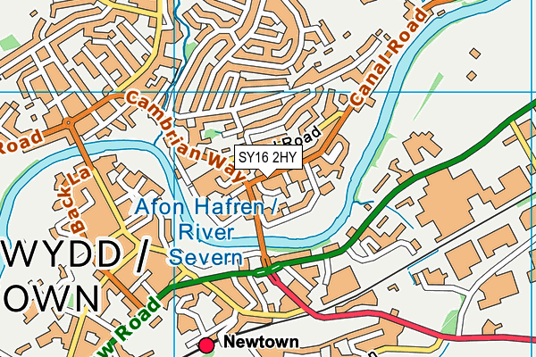 SY16 2HY map - OS VectorMap District (Ordnance Survey)