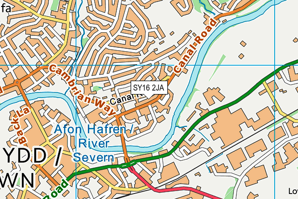 SY16 2JA map - OS VectorMap District (Ordnance Survey)