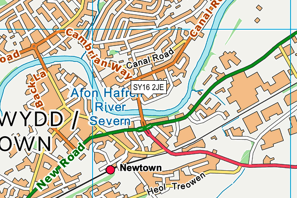 SY16 2JE map - OS VectorMap District (Ordnance Survey)