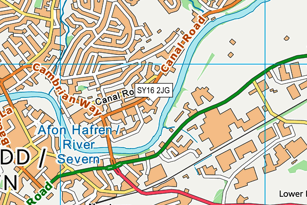 SY16 2JG map - OS VectorMap District (Ordnance Survey)