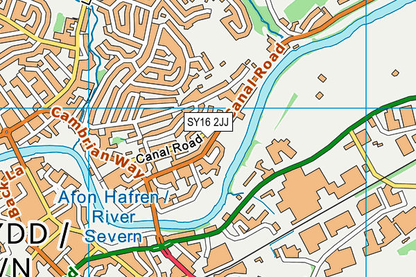 SY16 2JJ map - OS VectorMap District (Ordnance Survey)