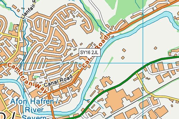 SY16 2JL map - OS VectorMap District (Ordnance Survey)