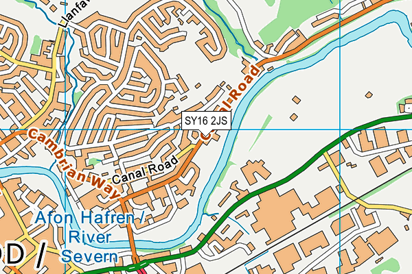 SY16 2JS map - OS VectorMap District (Ordnance Survey)