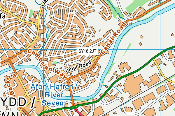 SY16 2JT map - OS VectorMap District (Ordnance Survey)