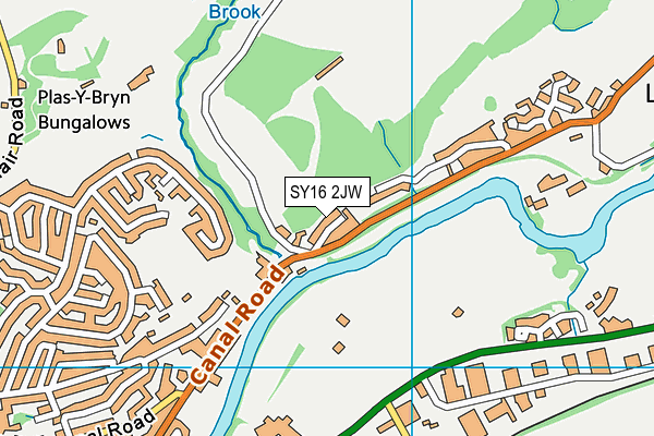 SY16 2JW map - OS VectorMap District (Ordnance Survey)