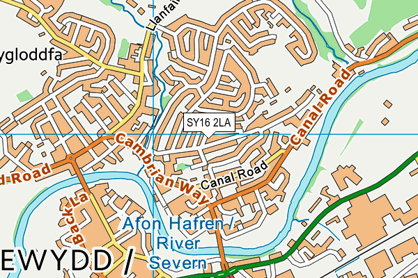 SY16 2LA map - OS VectorMap District (Ordnance Survey)