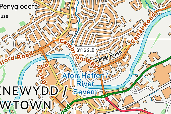 SY16 2LB map - OS VectorMap District (Ordnance Survey)