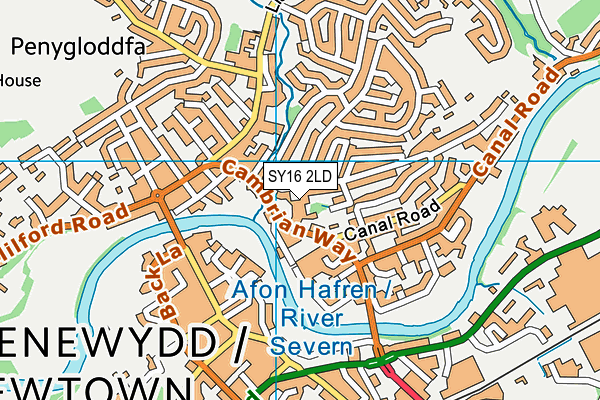 SY16 2LD map - OS VectorMap District (Ordnance Survey)