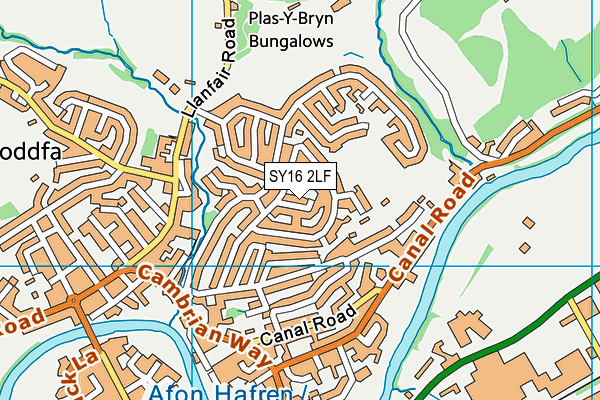 SY16 2LF map - OS VectorMap District (Ordnance Survey)