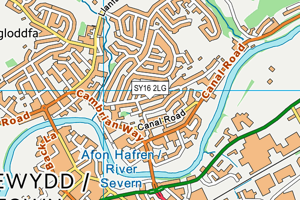 SY16 2LG map - OS VectorMap District (Ordnance Survey)