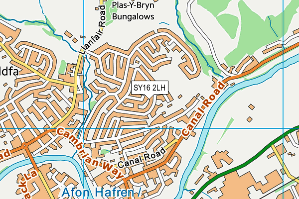 SY16 2LH map - OS VectorMap District (Ordnance Survey)