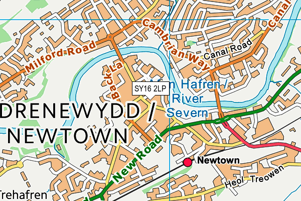 SY16 2LP map - OS VectorMap District (Ordnance Survey)