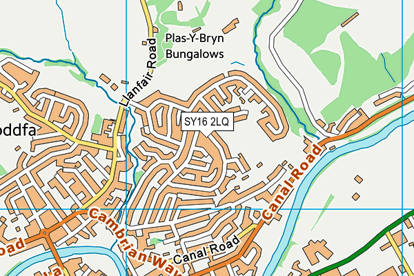 SY16 2LQ map - OS VectorMap District (Ordnance Survey)