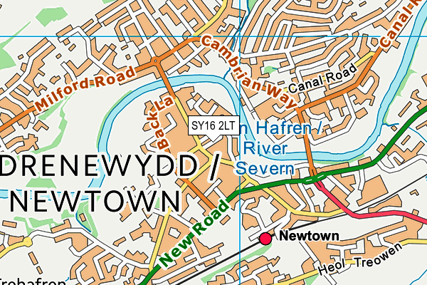 SY16 2LT map - OS VectorMap District (Ordnance Survey)